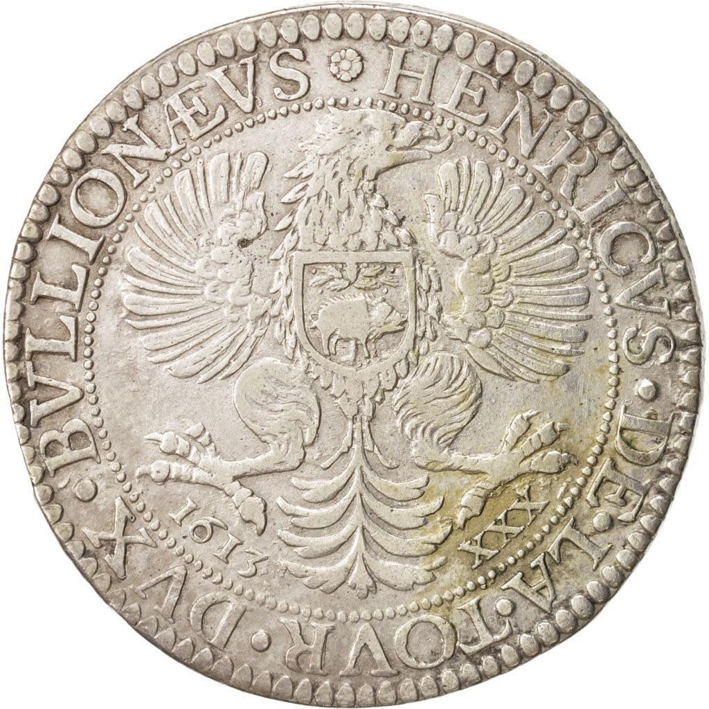 FRENCH STATES, BOUILLON & SEDAN, ECU, 30 Sous, 1613, Sedan, AU(50-53), Silver