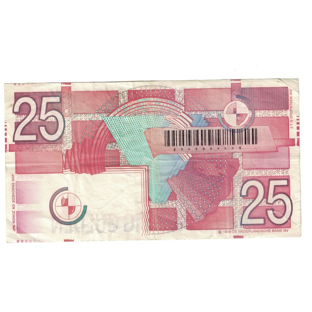 Banconote, Paesi Bassi, 25 Gulden, 1989, 1989-04-05, KM:100, BB+