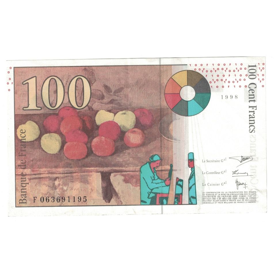 Frankrijk, 100 Francs, Cézanne, 1998, F.063, SUP, Fayette:74.2, KM:158a