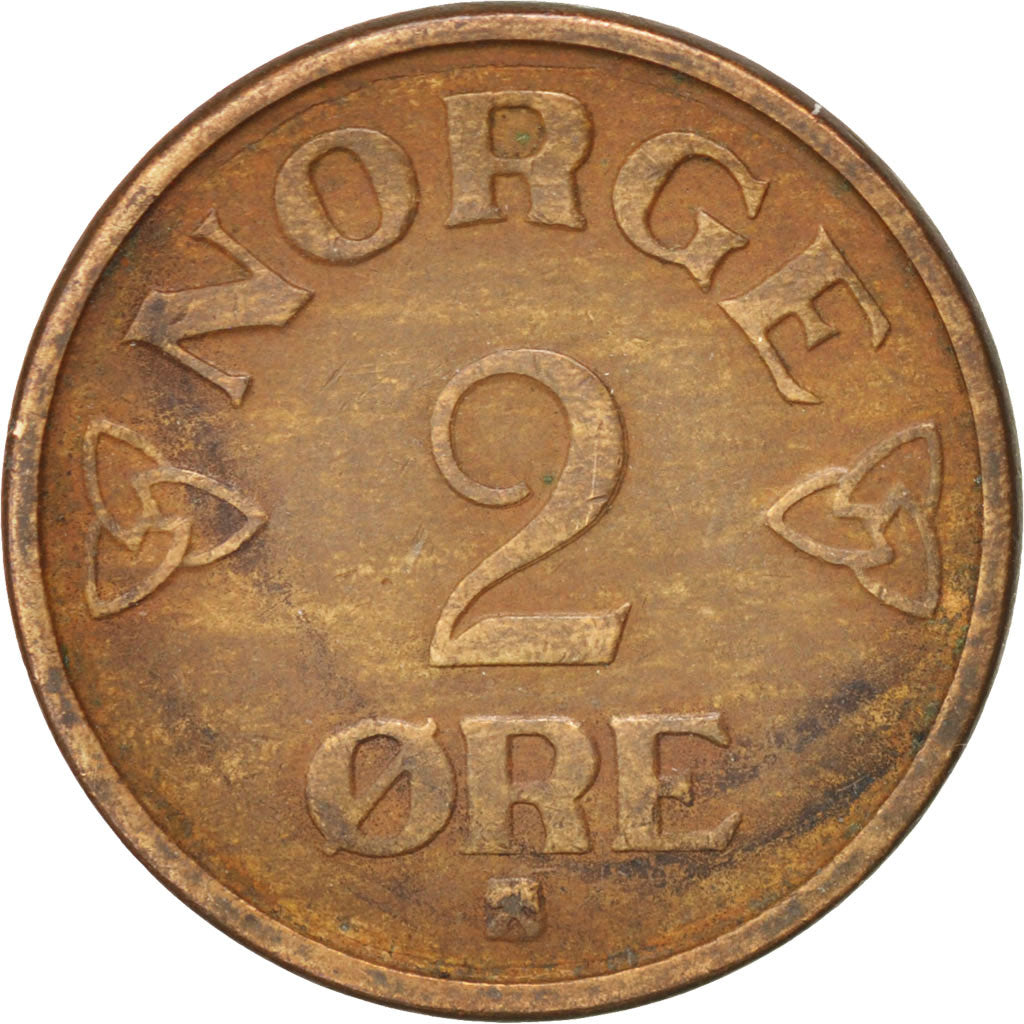 Norway, Haakon VII, 2 Öre, 1954, AU(50-53), Bronze, KM:399