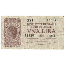 Banknote, Italy, 1 Lira, 1944, 1944-11-23, KM:29b, VF(30-35)