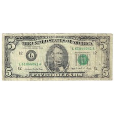 Billete, Five Dollars, 1988, Estados Unidos, San Francisco, KM:3795, BC