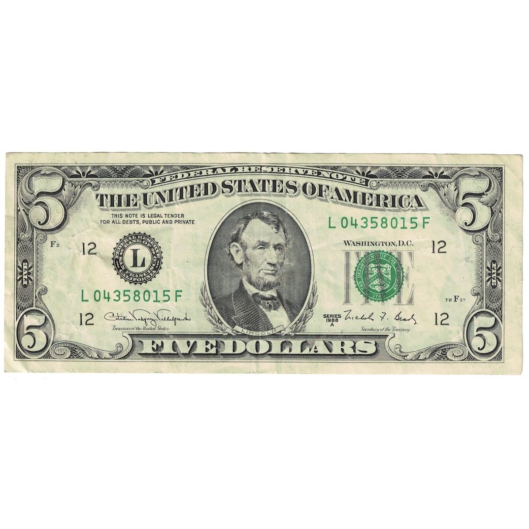 Banknote, United States, Five Dollars, 1988A, San Francisco, KM:3860G, EF(40-45)