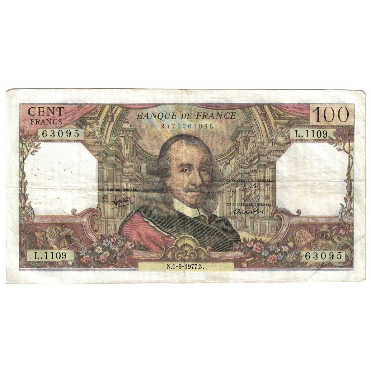 Francia, 100 Francs, Corneille, 1977, L.1109, MB+, Fayette:65.59, KM:149f