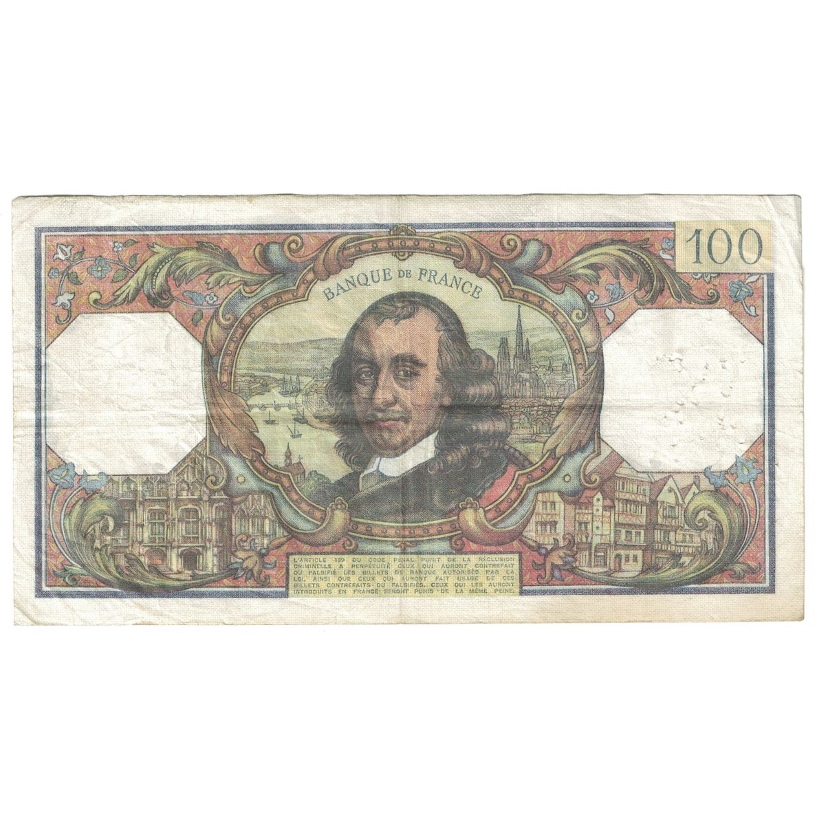 France, 100 Francs, Corneille, 1977, Q.1072, TB+, Fayette:65.57, KM:149f