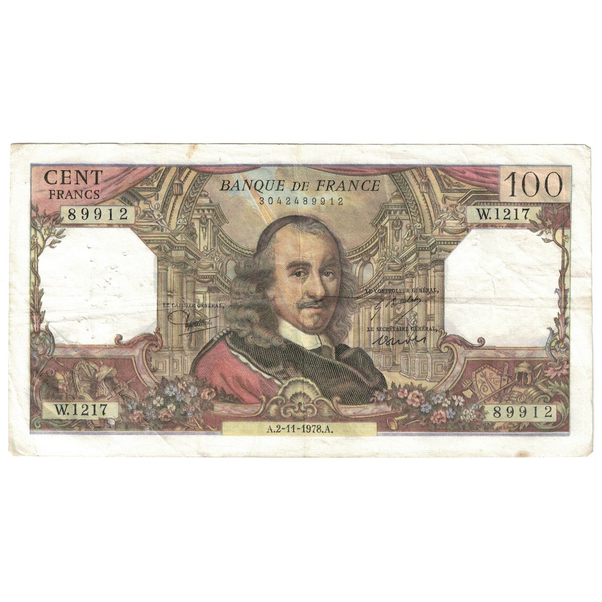 France, 100 Francs, Corneille, 1978, W.1217, TB+, Fayette:65.64, KM:149f