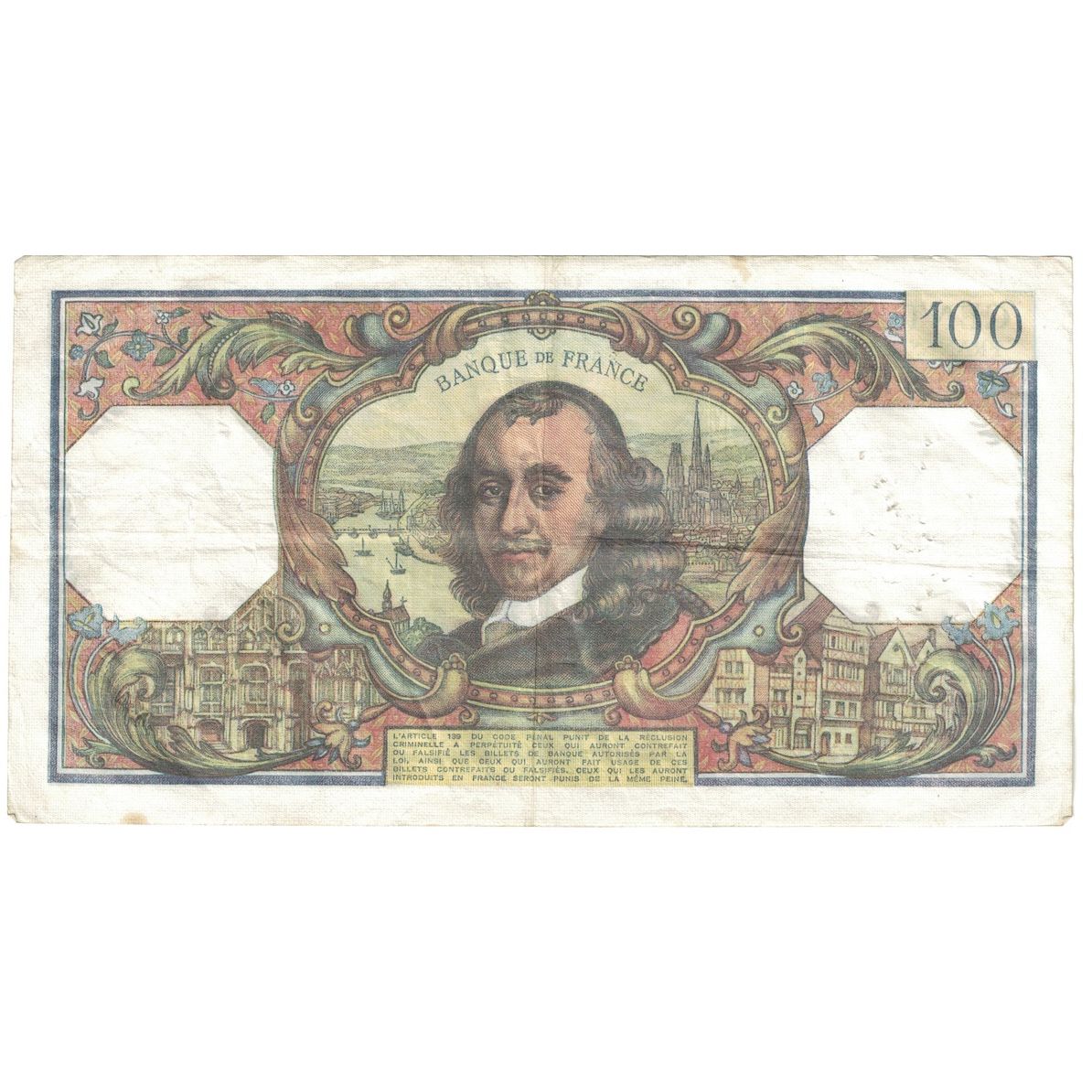 France, 100 Francs, Corneille, 1978, W.1217, TB+, Fayette:65.64, KM:149f