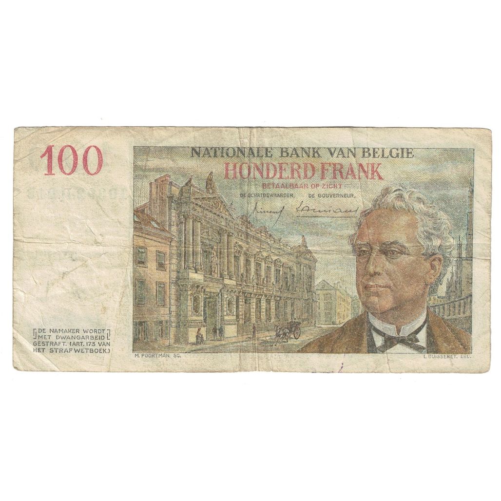 Billet, Belgique, 100 Francs, 1958, KM:129c, TB+