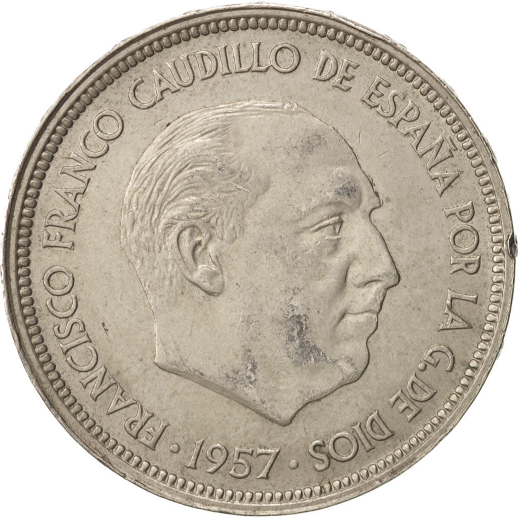 Spain, Caudillo and regent, 50 Pesetas, 1960, AU(55-58), Copper-nickel, KM:788