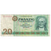 Billet, République démocratique allemande, 20 Mark, 1975, KM:29a, TTB