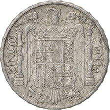 Coin, Spain, 5 Centimos, 1945, EF(40-45), Aluminum, KM:765
