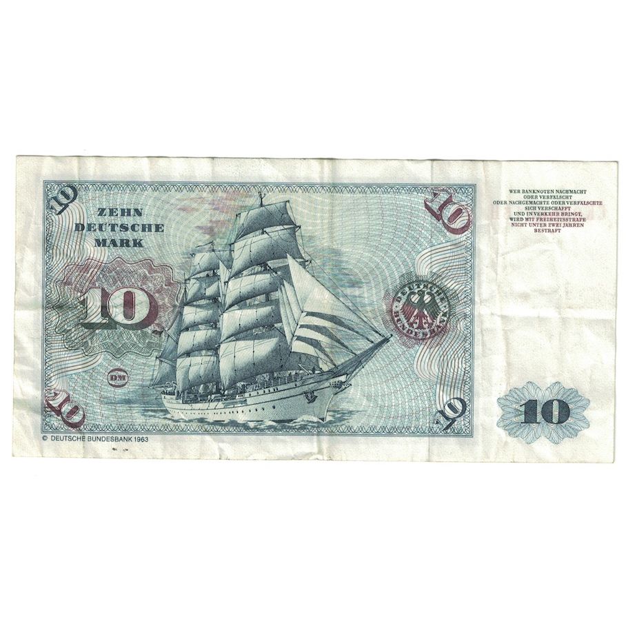 Banknot, Niemcy - RFN, 10 Deutsche Mark, 1980, 1980-01-02, KM:31d, VF(30-35)