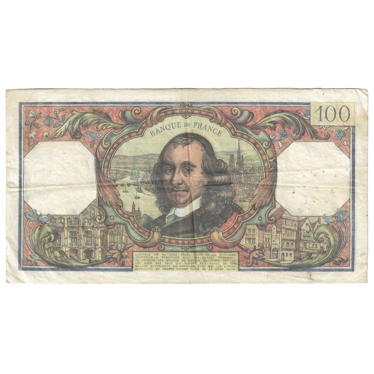 France, 100 Francs, Corneille, 1976, D.976, VF(30-35), Fayette:65.53, KM:149f