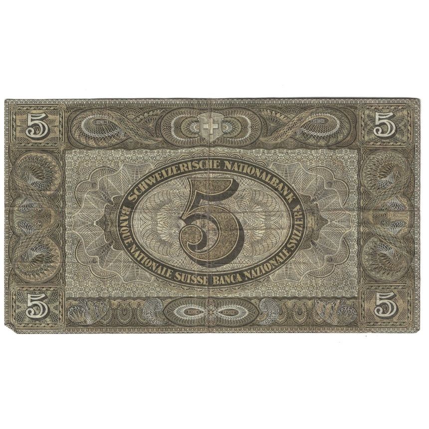 Geldschein, Schweiz, 5 Franken, 1951, 1951-02-22, KM:11o, S+