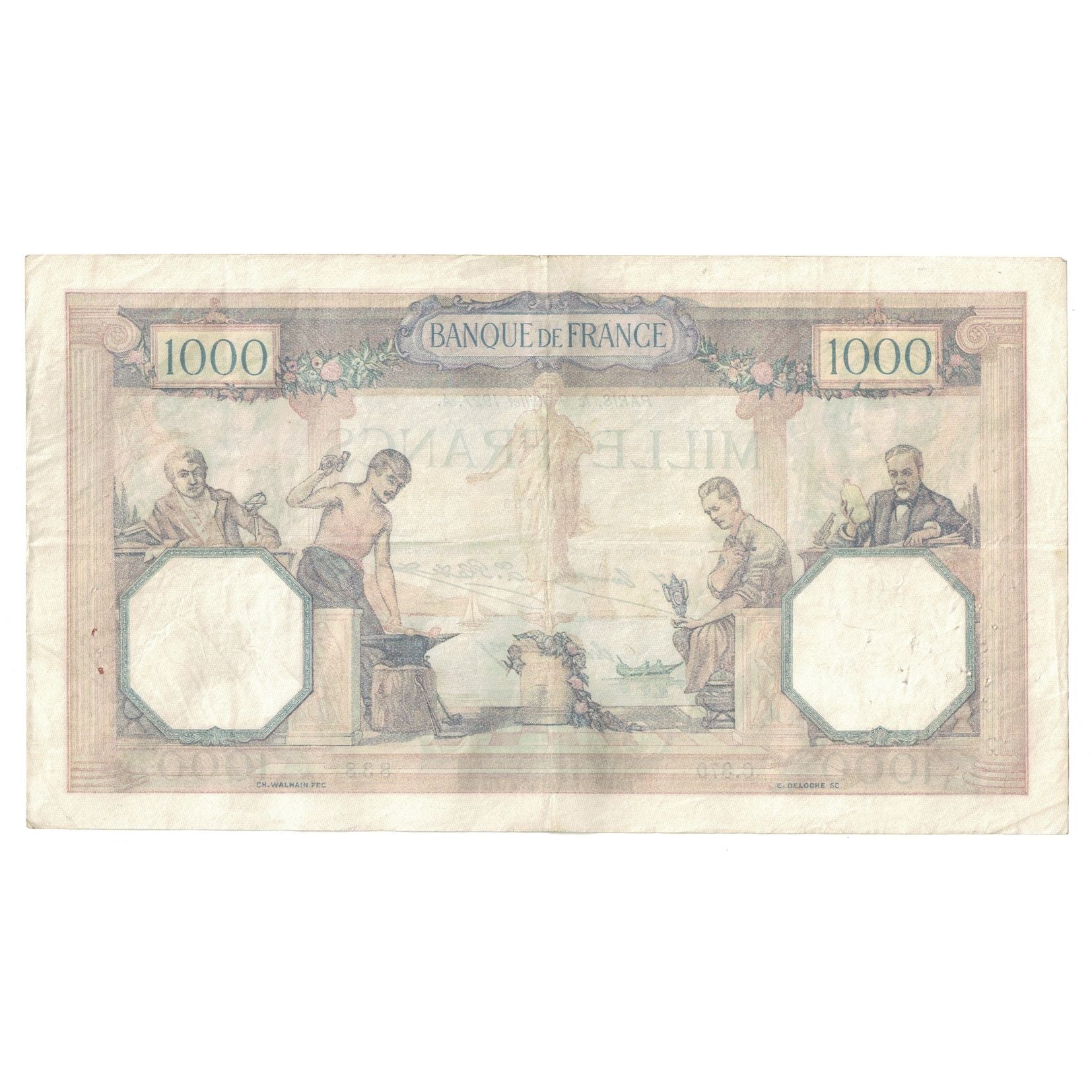 Frankreich, 1000 Francs, Cérès et Mercure, 1927, C.370, SS, Fayette:37.1