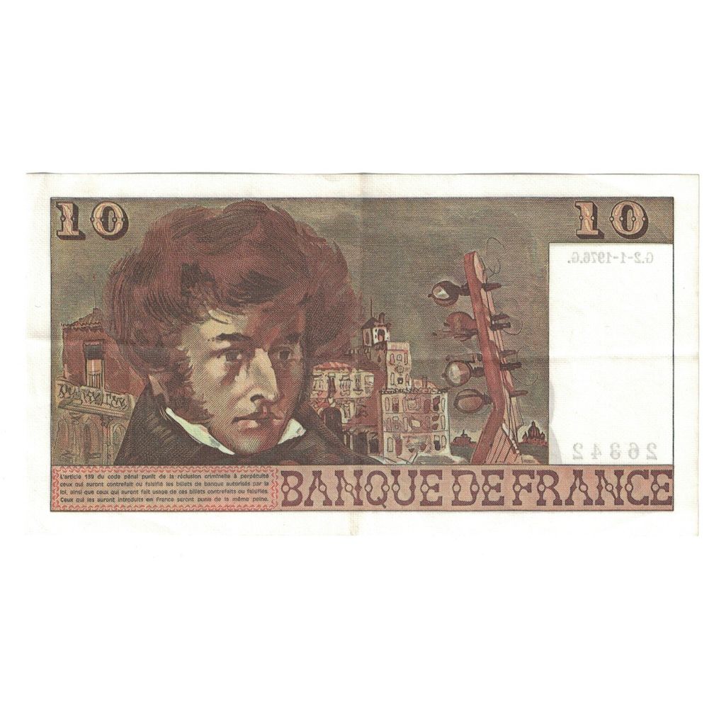 Francia, 10 Francs, Berlioz, 1976, P.271, SPL, Fayette:63.16, KM:150c