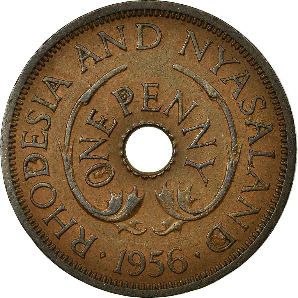 Moneta, Rhodesia e Nyasaland, Elizabeth II, Penny, 1956, British Royal Mint