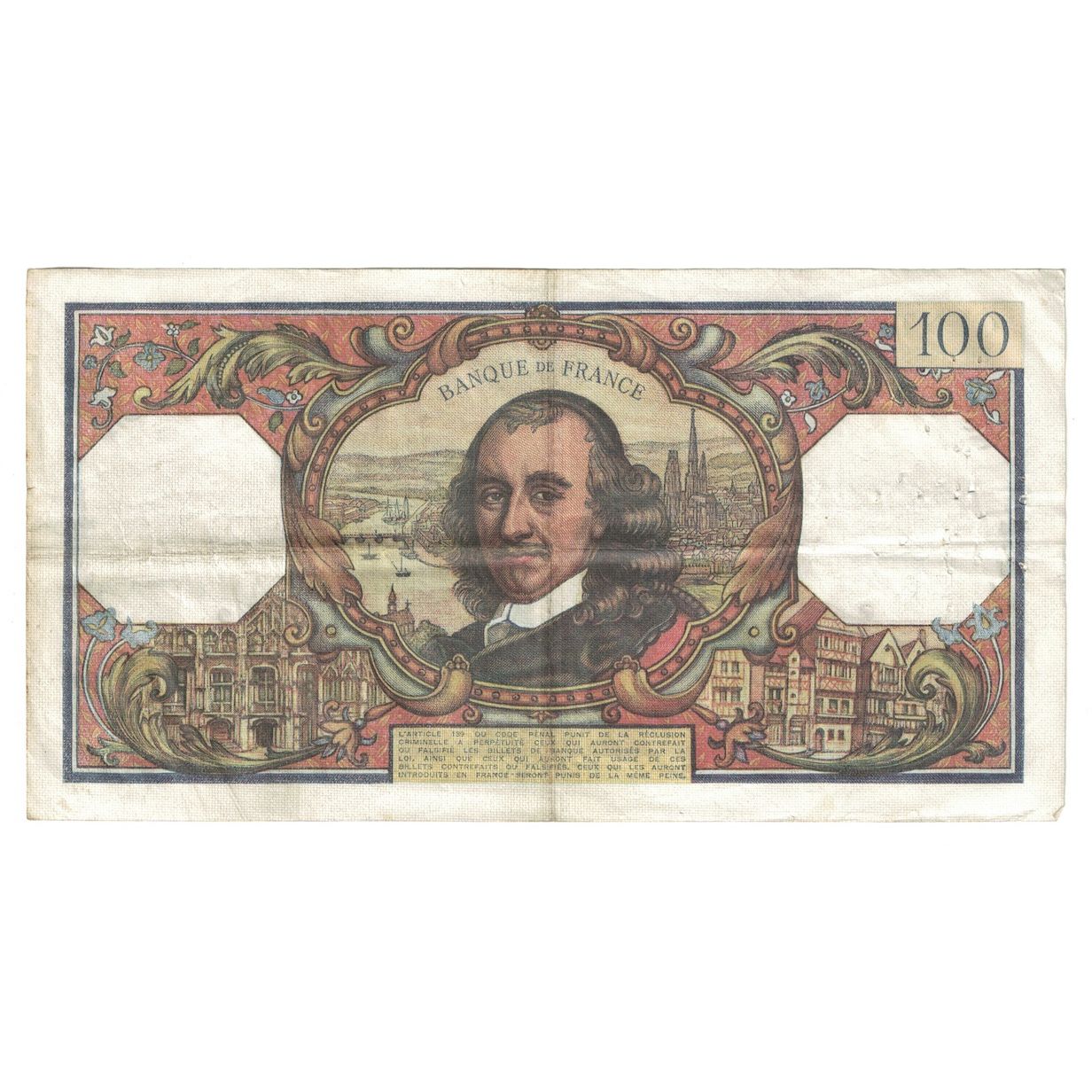 France, 100 Francs, Corneille, 1967, P.215, TB+, Fayette:65.16, KM:149b