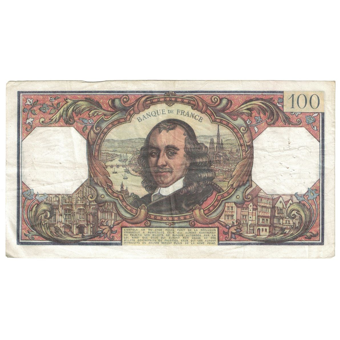 France, 100 Francs, Corneille, 1970, L.486, VF(30-35), Fayette:65.31, KM:149c