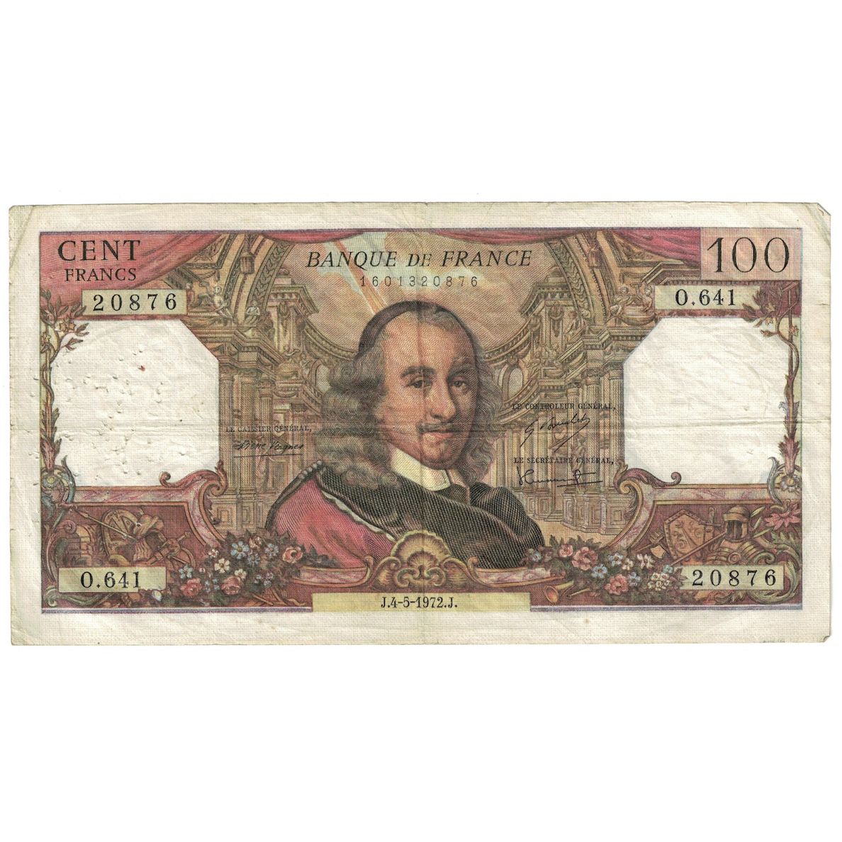Francia, 100 Francs, Corneille, 1972, O.641, MB+, Fayette:65.39, KM:149d