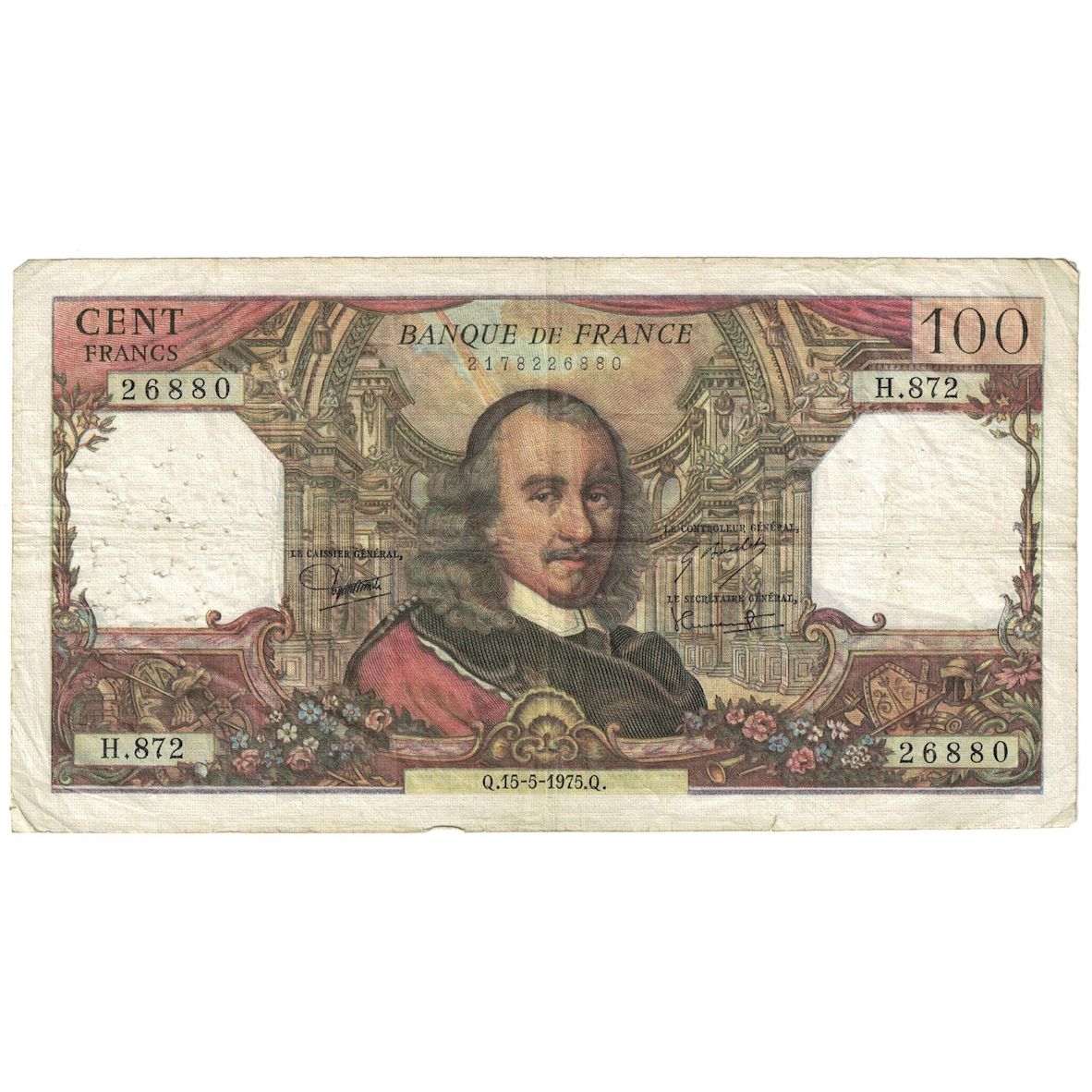 Francia, 100 Francs, Corneille, 1975, H.872, MB, Fayette:65.49, KM:149e