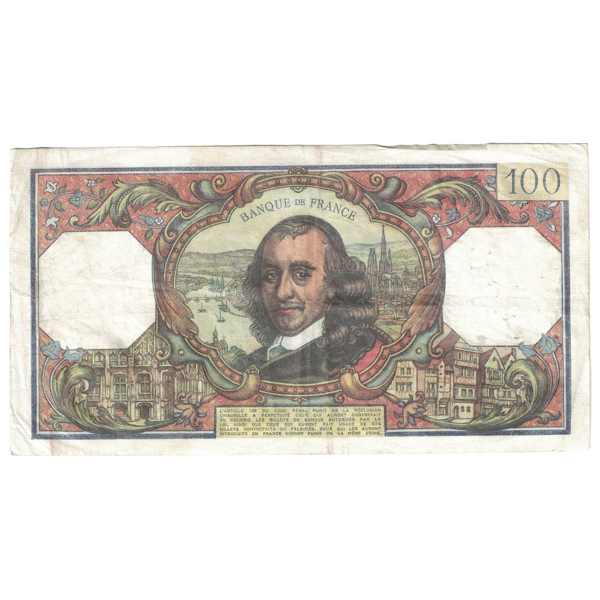 Francia, 100 Francs, Corneille, 1977, Y.1065, BC+, Fayette:65.57, KM:149f