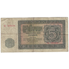 Billet, République démocratique allemande, 5 Deutsche Mark, 1955, KM:17, TB