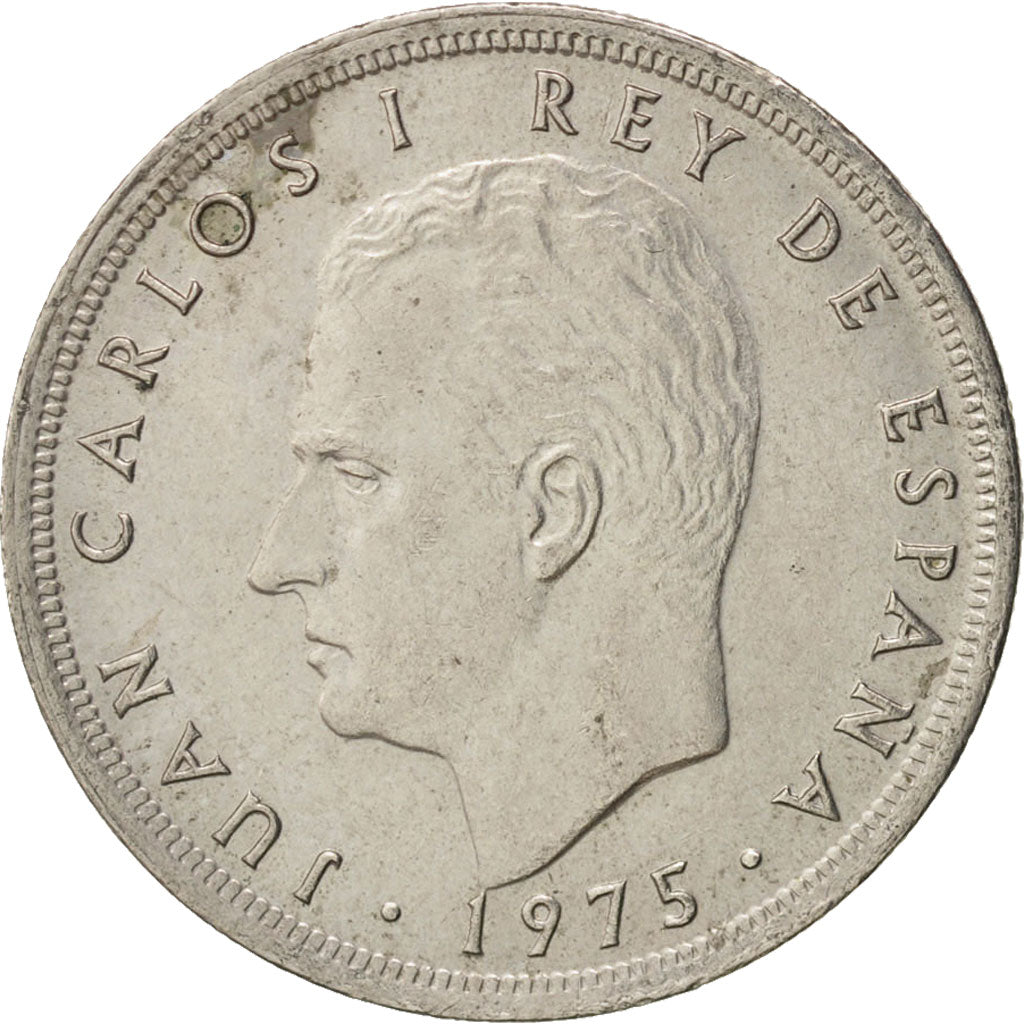 Spain, Juan Carlos I, 5 Pesetas, 1975, MS(63), Copper-nickel, KM:807