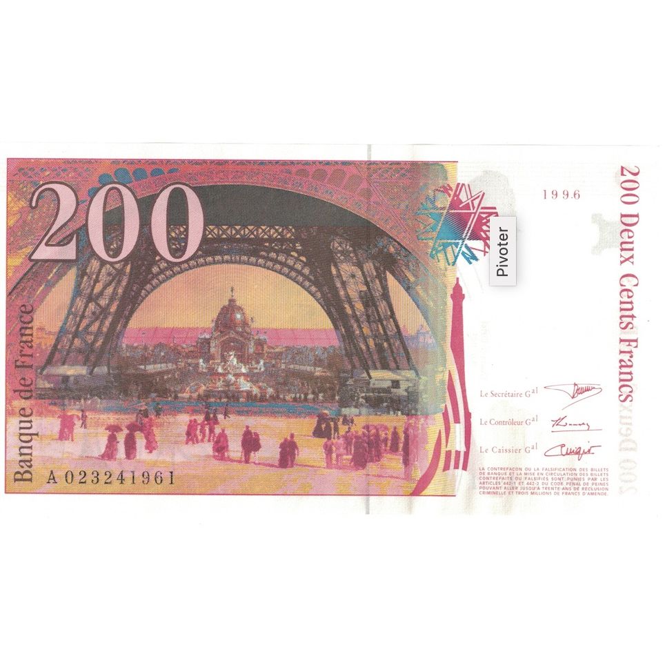 France, 200 Francs, Eiffel, 1996, A.023, UNC(60-62), Fayette:75.2, KM:159a