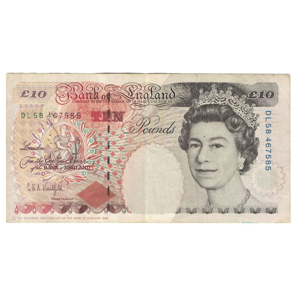 Banknote, Great Britain, 10 Pounds, 1993-1998, KM:386a, EF(40-45)