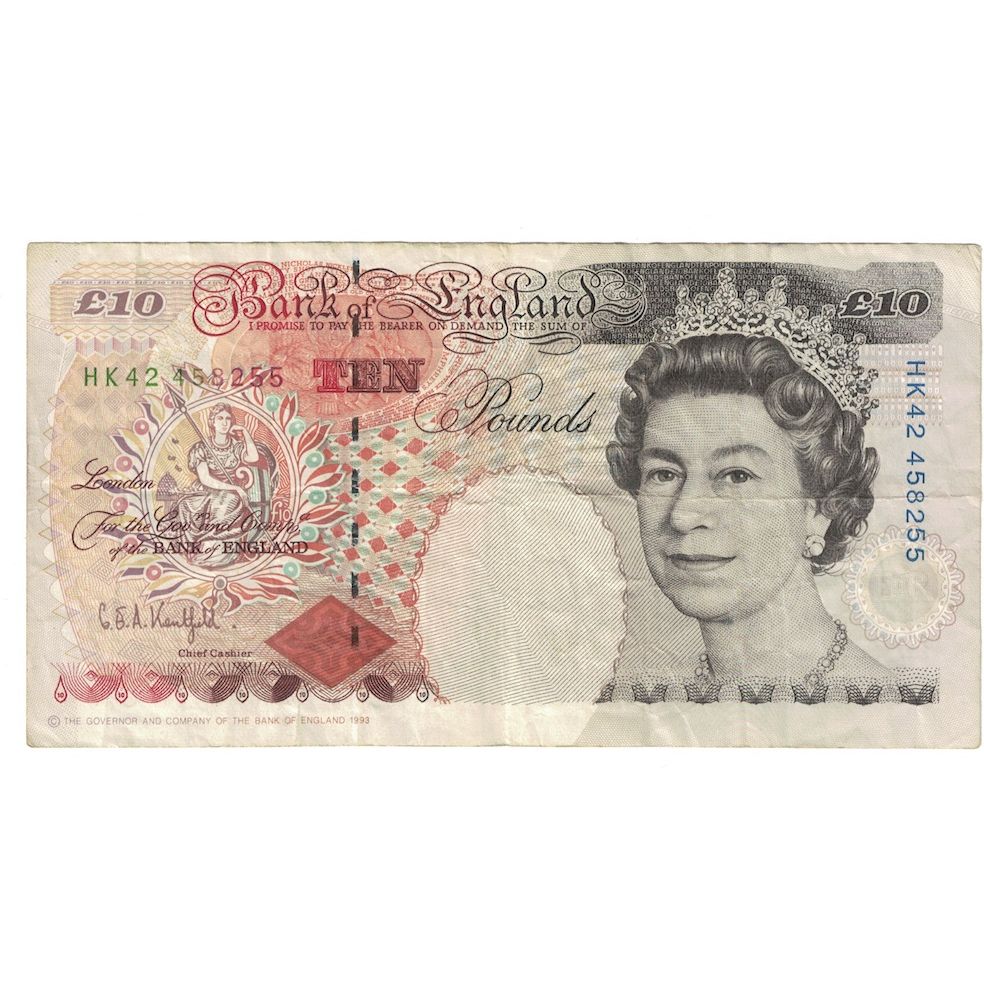 Billet, Grande-Bretagne, 10 Pounds, 1993-1998, KM:386a, TB+