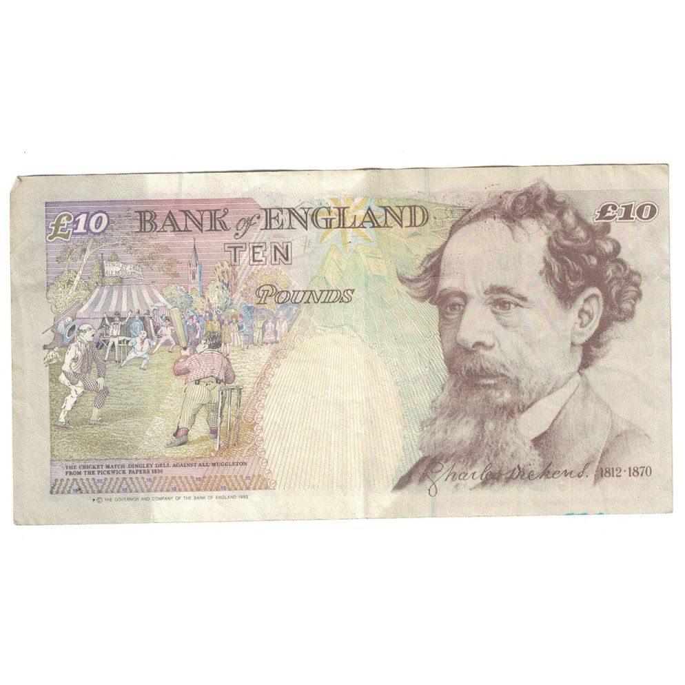 Billet, Grande-Bretagne, 10 Pounds, 1993-1998, KM:386a, TTB