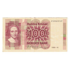 Biljet, Noorwegen, 100 Kroner, 1986, KM:43c, SUP