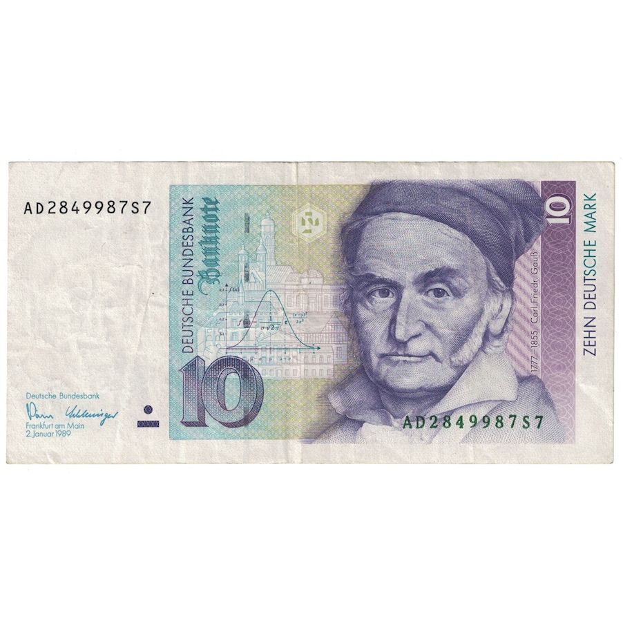 Billet, République fédérale allemande, 10 Deutsche Mark, 1989, 1989-01-02