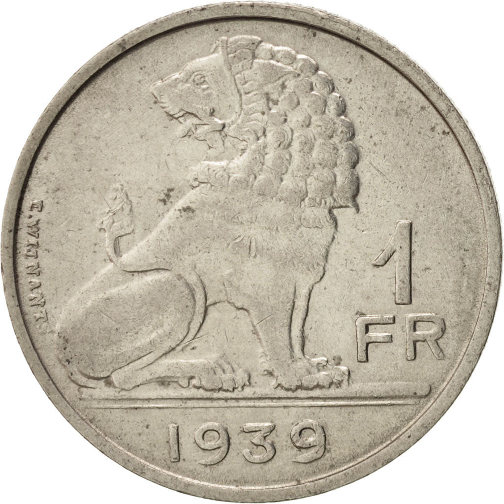 Belgium, Franc, 1939, AU(50-53), Nickel, KM:119