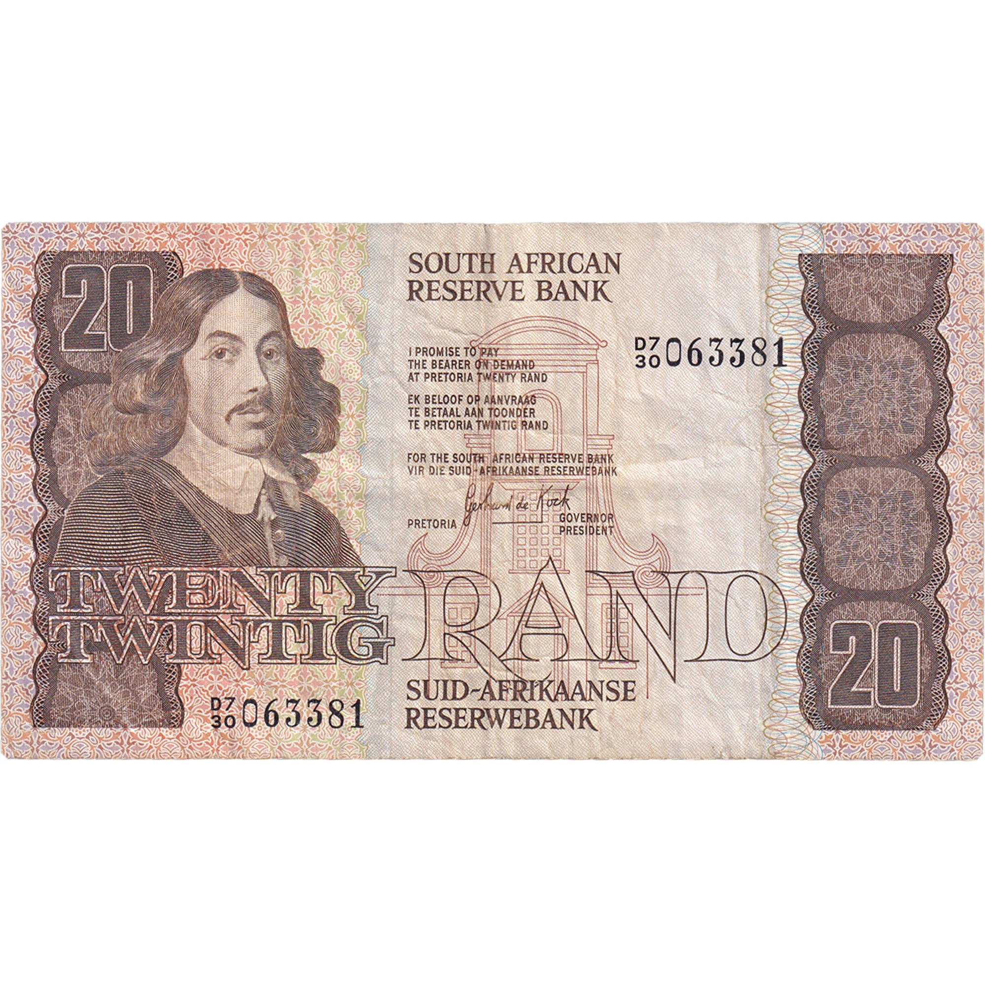 Banknote, South Africa, 20 Rand, ND (1982-85), KM:121c, EF(40-45)