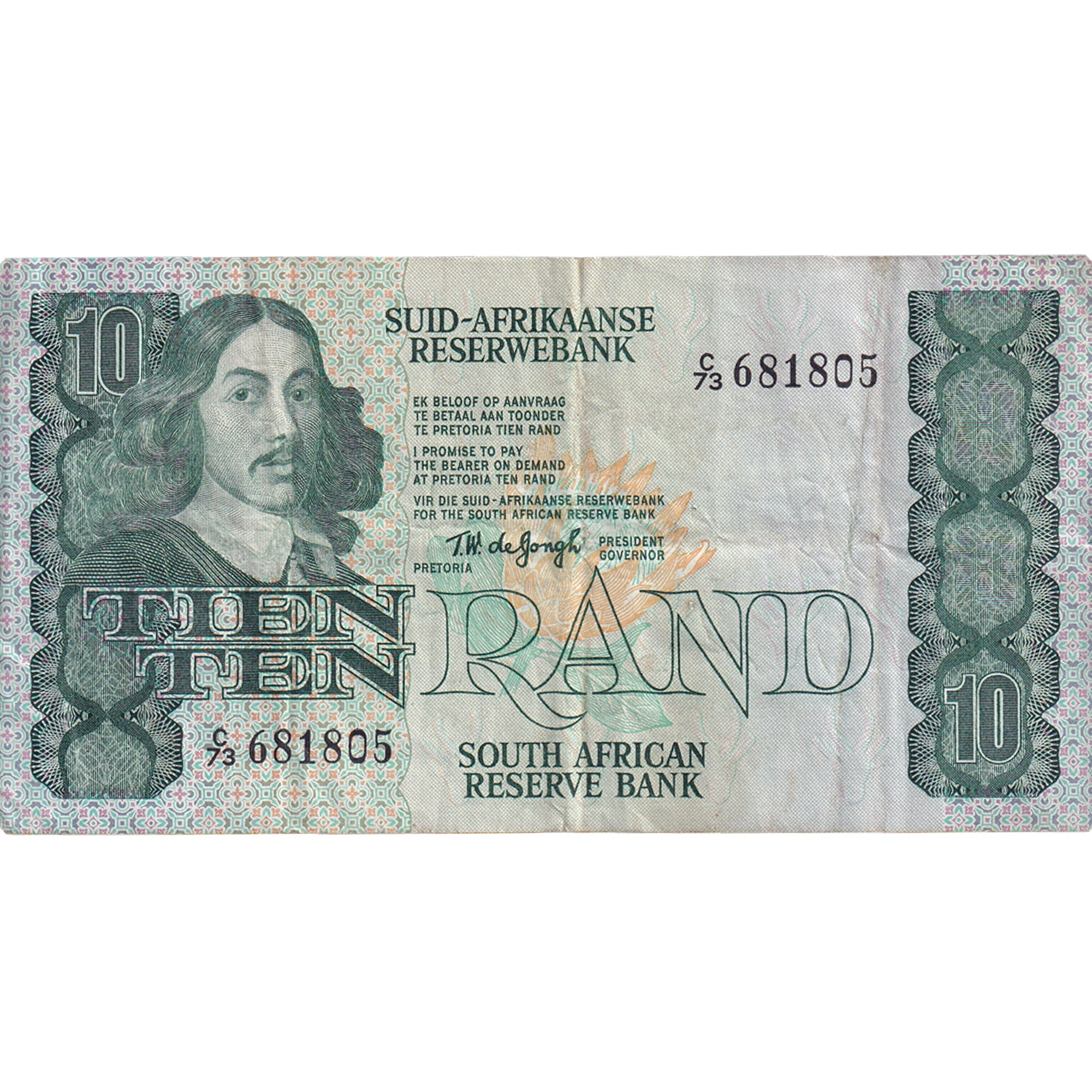 Banknote, South Africa, 10 Rand, 1975, KM:113c, VF(30-35)