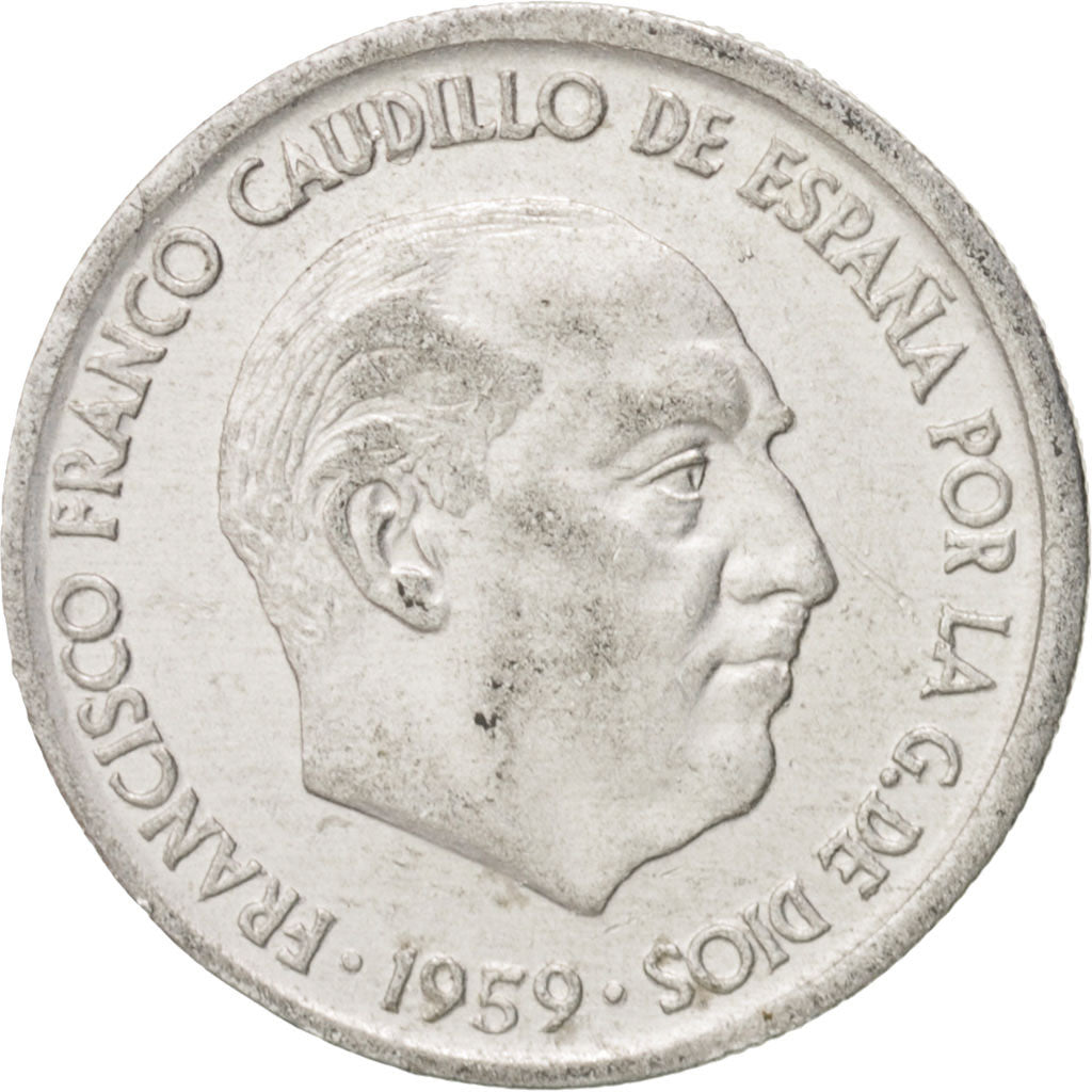 Spain, Francisco Franco, caudillo, 10 Centimos, 1959, AU(55-58), Aluminum