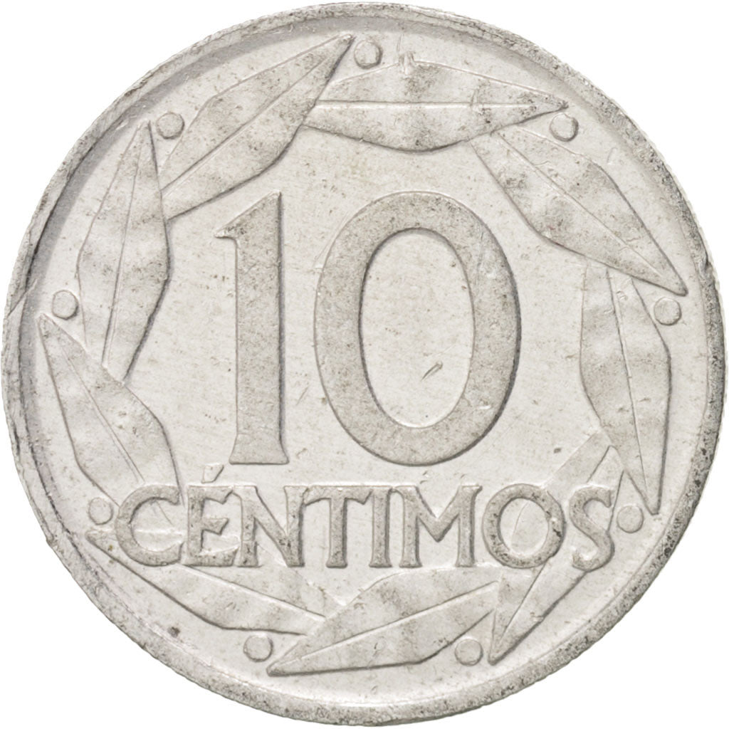 Spain, Francisco Franco, caudillo, 10 Centimos, 1959, AU(55-58), Aluminum