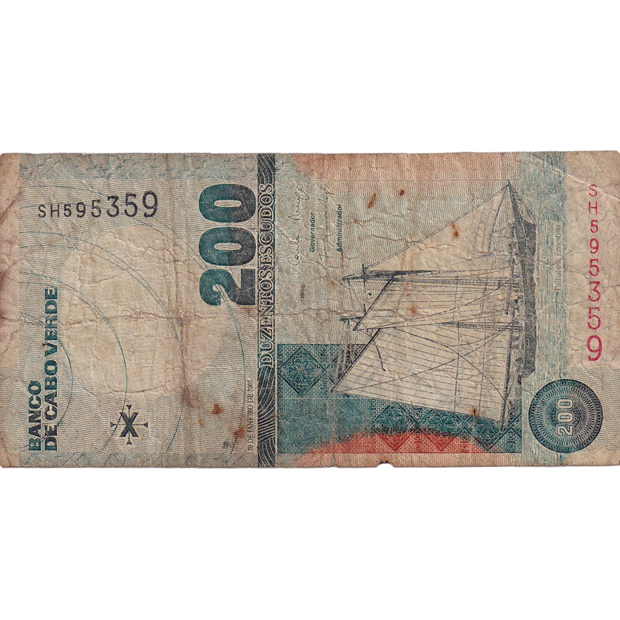 Banknote, Cape Verde, 200 Escudos, 2005, 2005-01-20, KM:68a, VF(20-25)