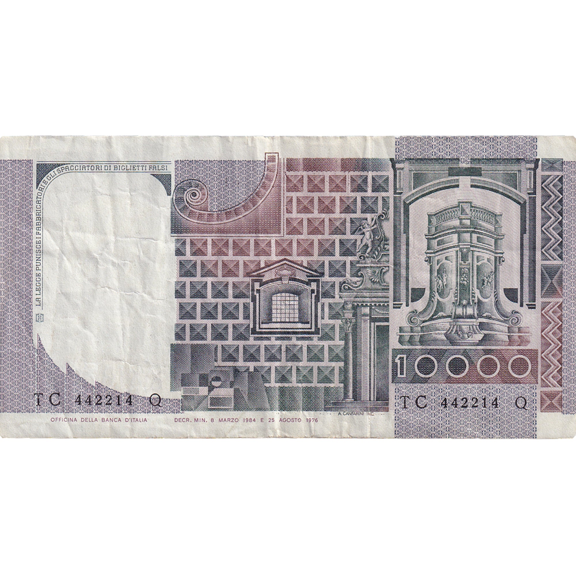 Banknote, Italy, 10,000 Lire, 1976, 1976-10-30, KM:106a, AU(50-53)