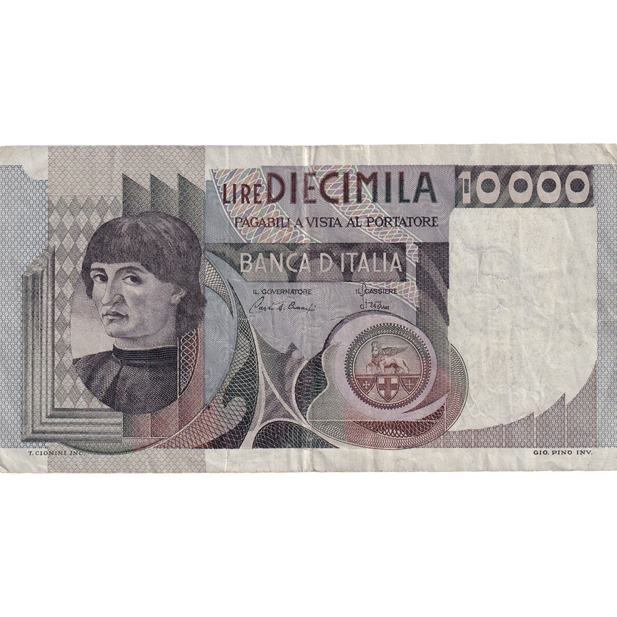 Banknote, Italy, 10,000 Lire, 1976, 1976-10-30, KM:106a, VF(30-35)