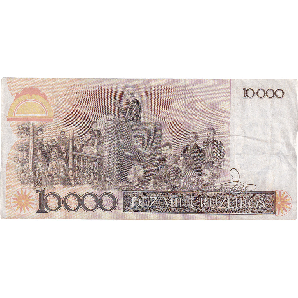 Brasile, 10,000 Cruzeiros, Undated (1986), KM:203a, BB+