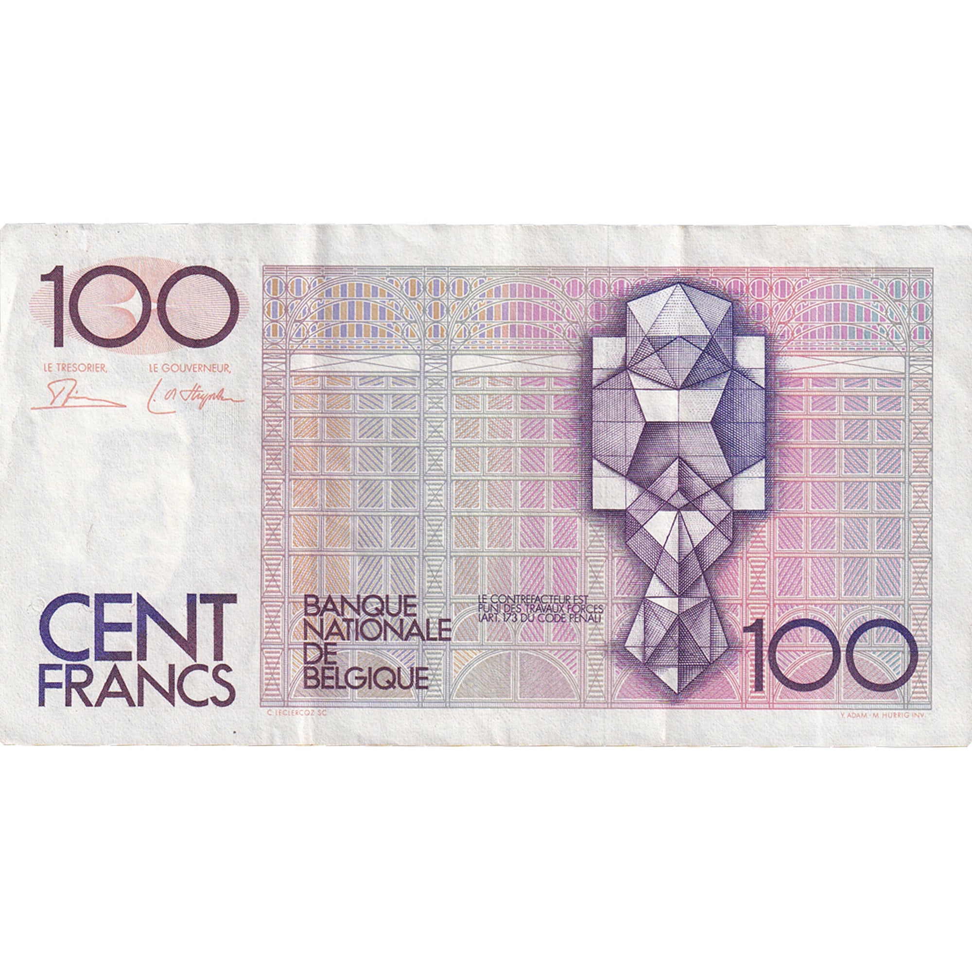 Banknote, Belgium, 100 Francs, Undated (1982-94), KM:142a, AU(50-53)