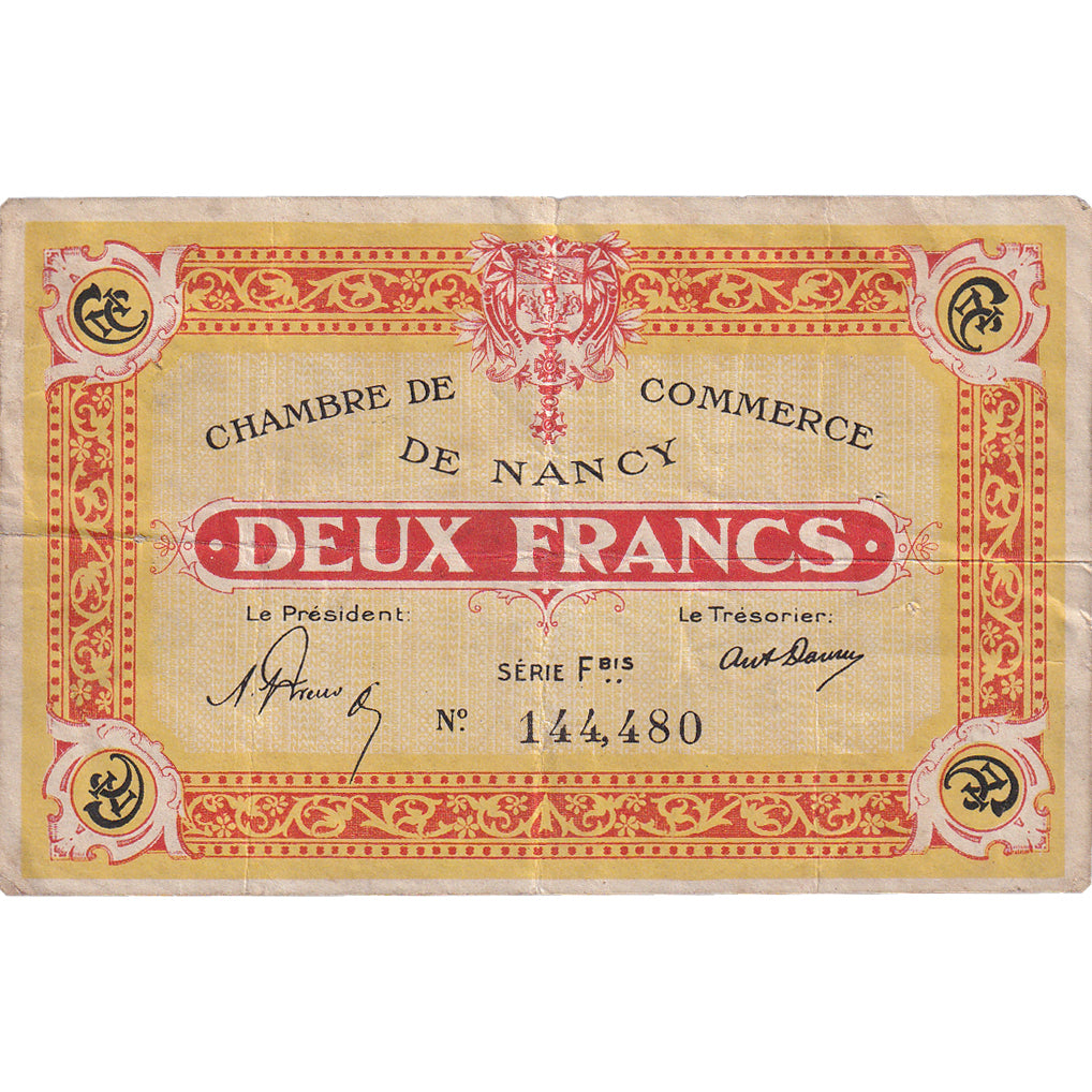 France, Nancy, 2 Francs, 1921, VF(30-35), Pirot:87-52