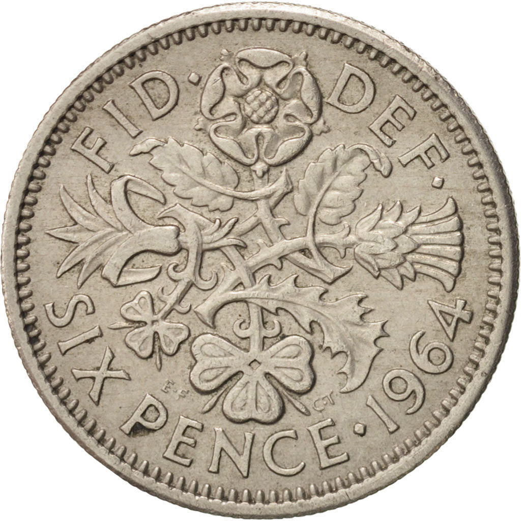Monnaie, Grande-Bretagne, Elizabeth II, 6 Pence, 1964, TTB+, Copper-nickel