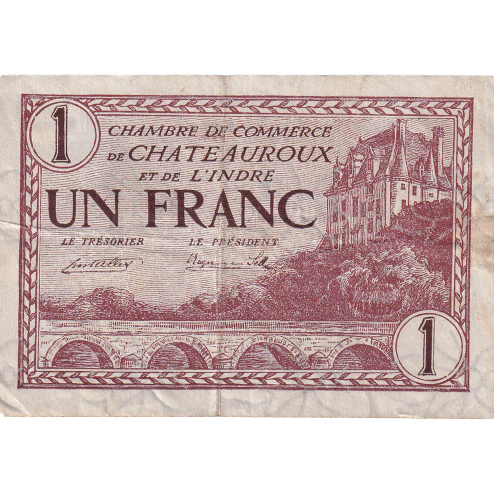 France, Chateauroux, 1 Franc, 1922, EF(40-45), Pirot:46-30