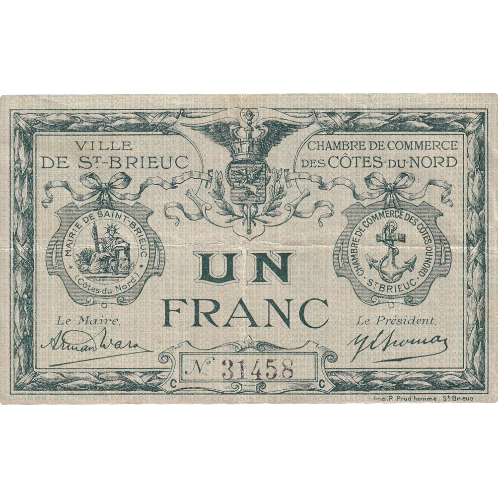 Frankreich, Saint-Brieuc, 1 Franc, Chambre de Commerce, SS, Pirot:111-6