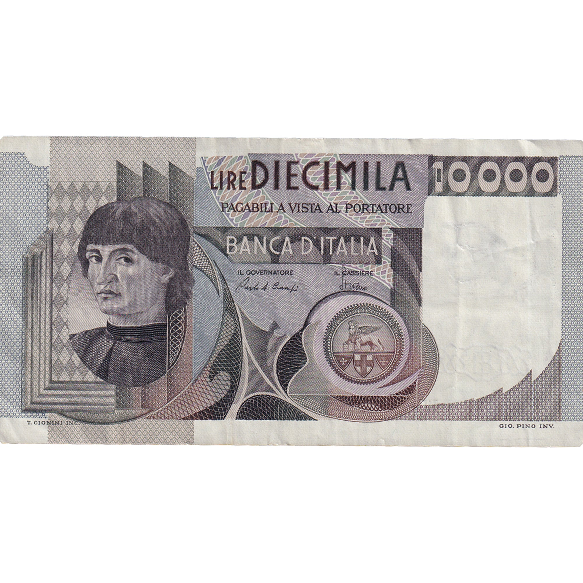 Banknote, Italy, 10,000 Lire, 1976-78, KM:106a, AU(50-53)