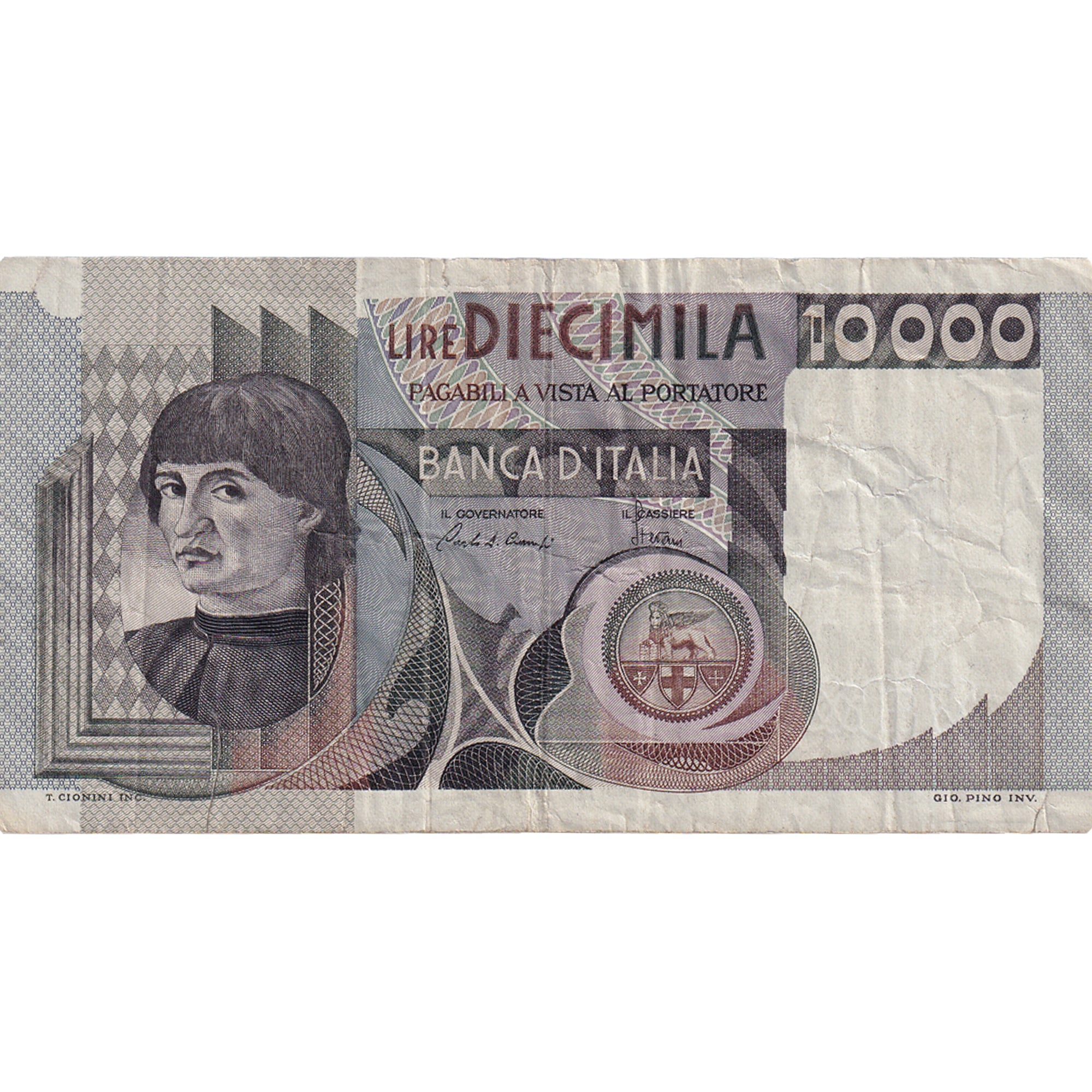 Banknote, Italy, 10,000 Lire, 1980-1982, KM:106b, VF(30-35)
